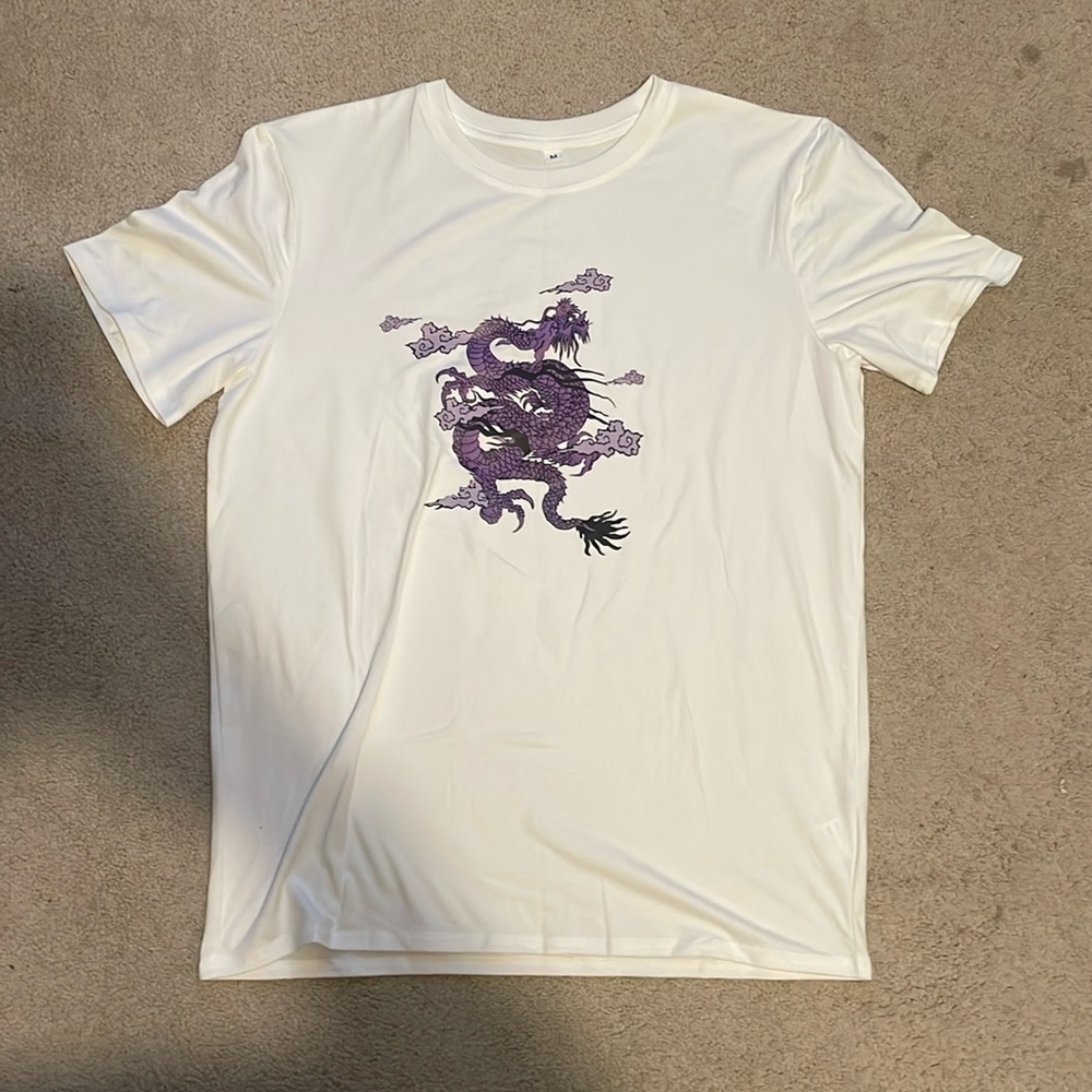 Purple dragon white tee